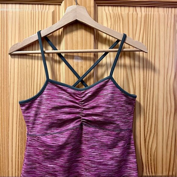 Dakini pink spacedye sleeveless crossback pocket midi athletic tank dress S - Picture 3 of 7